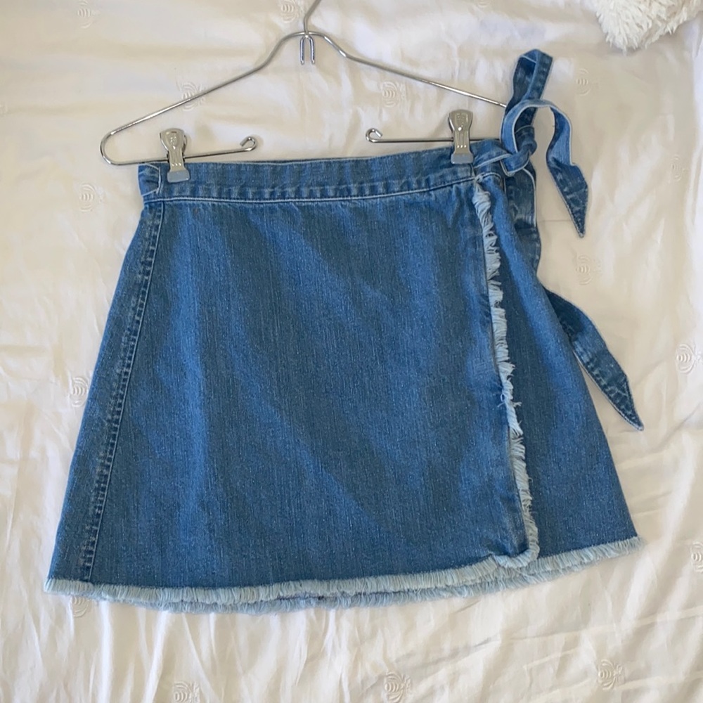 Madewell Wrap denim mini skirt